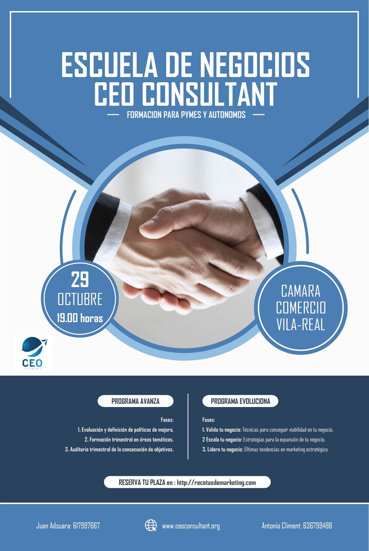 Presentacion CEO CONSULTANT 29 de octubre de 2019 en el Vivero Empresas Camara Villarreal.